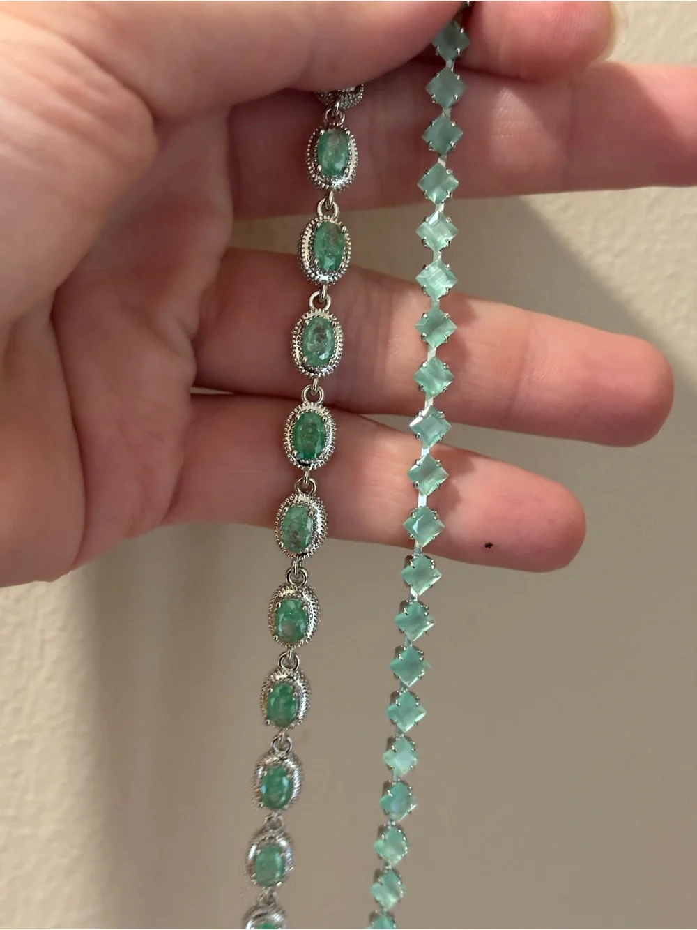 Mint Green Gemstone Bracelet Set - Women Jewelry